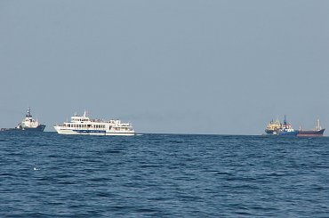 Widok z plazy na odcinku Sopot Gdańsk #morze #plaża #statki #BrzegMorza