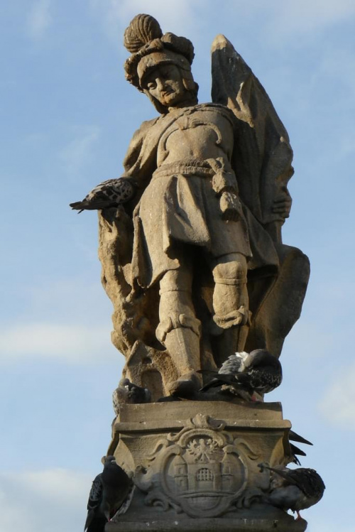 Figura świętego Floriana - fontanna na cieszyńskim rynku #Cieszyn #fontanna #miasto #rynek