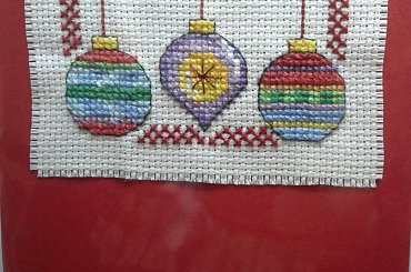 kartka z bombkami #hafty