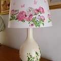 Lampa z anemonami #decoupage #dekupaż #deqoupage #lampa #anemony #motyle #bluscz