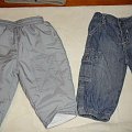 spodnie szare ocieplane, spodnie jeansowe bojówki Adams 62-68 cm #adams #chłopiec #disney #next #niemowlę #ubranka #używane #zestaw