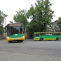 Solaris Urbino 12 #184 (PKM Tychy) na linii 268 (MZK Tychy) i Jelcz 120M/3 #154 (PKM Tychy) na linii 82 (MZK Tychy), Mikołów, Dworzec Autobusowy.