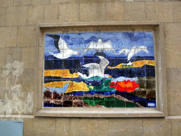 Palma de Mallorca - mozaika na ścianie budynku w centrum Palmy #Majorka #PalmaDeMallorca