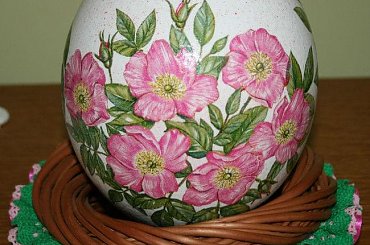 strusia wydmuszka #pisanki #decoupage #Wielkanoc #wydmuszki #StrusieJajo