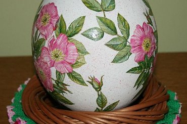 strusia wydmuszka #pisanki #decoupage #Wielkanoc #wydmuszki #StrusieJajo
