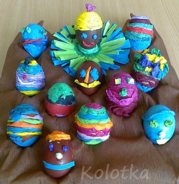Wykonane przez moich uczniów :) #pisanki #jajka #Wielkanoc #oklejanki