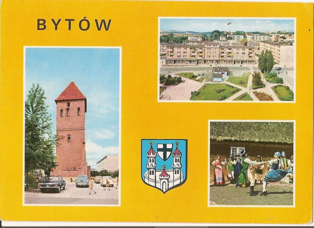 Bytów_1) Wieża z pocz. XIV w.
2) Widok ogólny
3) Kaszubski Zespół Pieśni i Tańca " Bytów " - taniec " Nasza Nenka "