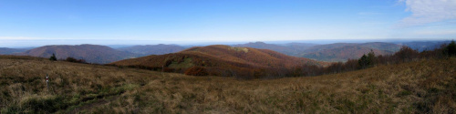 Panorama z Jasła w stronę połonin #Góry #Bieszczady #Jasło #panorama