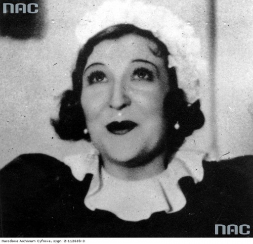 Mira Zimińska, aktorka, piosenkarka, zdjęcia z filmu " Manewry miłosne "_23.12.1935 r.