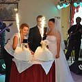 Para młodzych dzieli tortem. #tarnobrzeg #busko #gdańsk #lech #wesele #ślub #hotelura