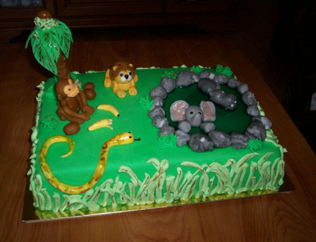 Tort dżungla (jungle cake) #TortUrodzinowy #JungleCake #dżungla