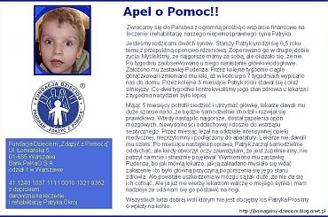 http://pomagamy.dbv.pl/ #Apel #aktualności #ChoreDzieci #darowizna #FundacjaDzieciom #ZdążyćZPomocą #schorzenie #opieka #OpiekaRehabilitacyjna #Fiedziuszko #organizacja #PomocCharytatywna #PomocDzieciom #PomocnaDłoń #pomóż #rehabilitacja