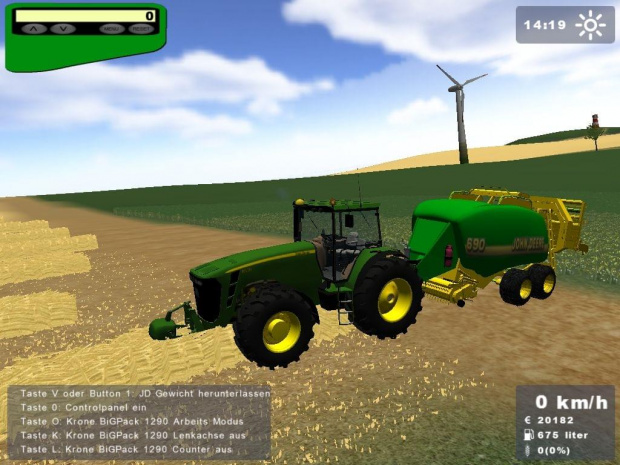 John Deere 8530 + prasa do słomy John Deere 690 #LandwirtschaftsSimulator2008 #JohnDeere