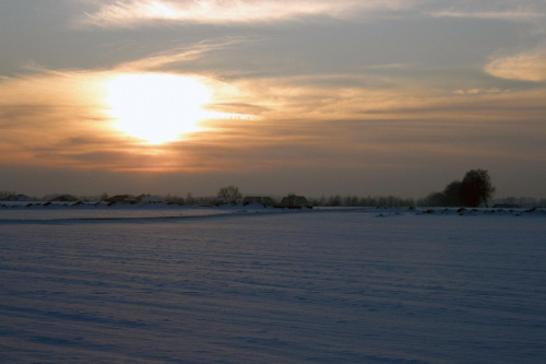 droga do Tuchomka #słońce #zachód #śnieg #Tuchom