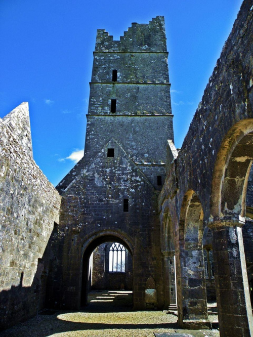 ruiny klasztoru z XIV wieku Irlandia co Mayo