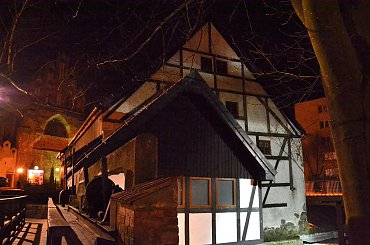 Słupsk - Młyn wodny iluminacja świetlna #Młyn #Słupsk #zabytek #zamek #Słupia