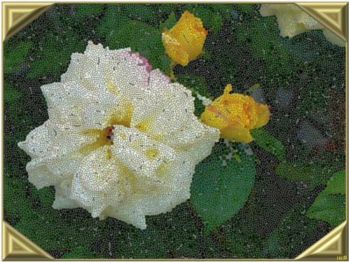 moje róże inaczej-stara mozaika #przeróbki #inaczej #róże