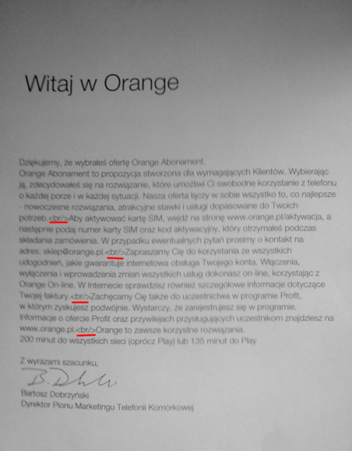 Profesjonalizm w wykonaniu Orange ;-)