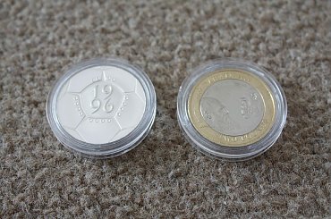 srebrene 2 funty i darwin #belfast #cardiff #edinburg #funty #giblartar #london #monety #olimpiada #proof