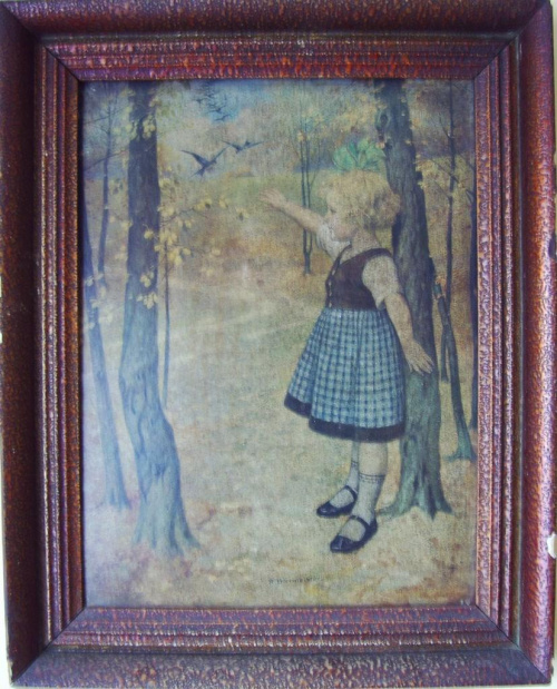 Obraz z dziewczynką, pozostawiony przez byłych niemieckich właścicieli naszego domu